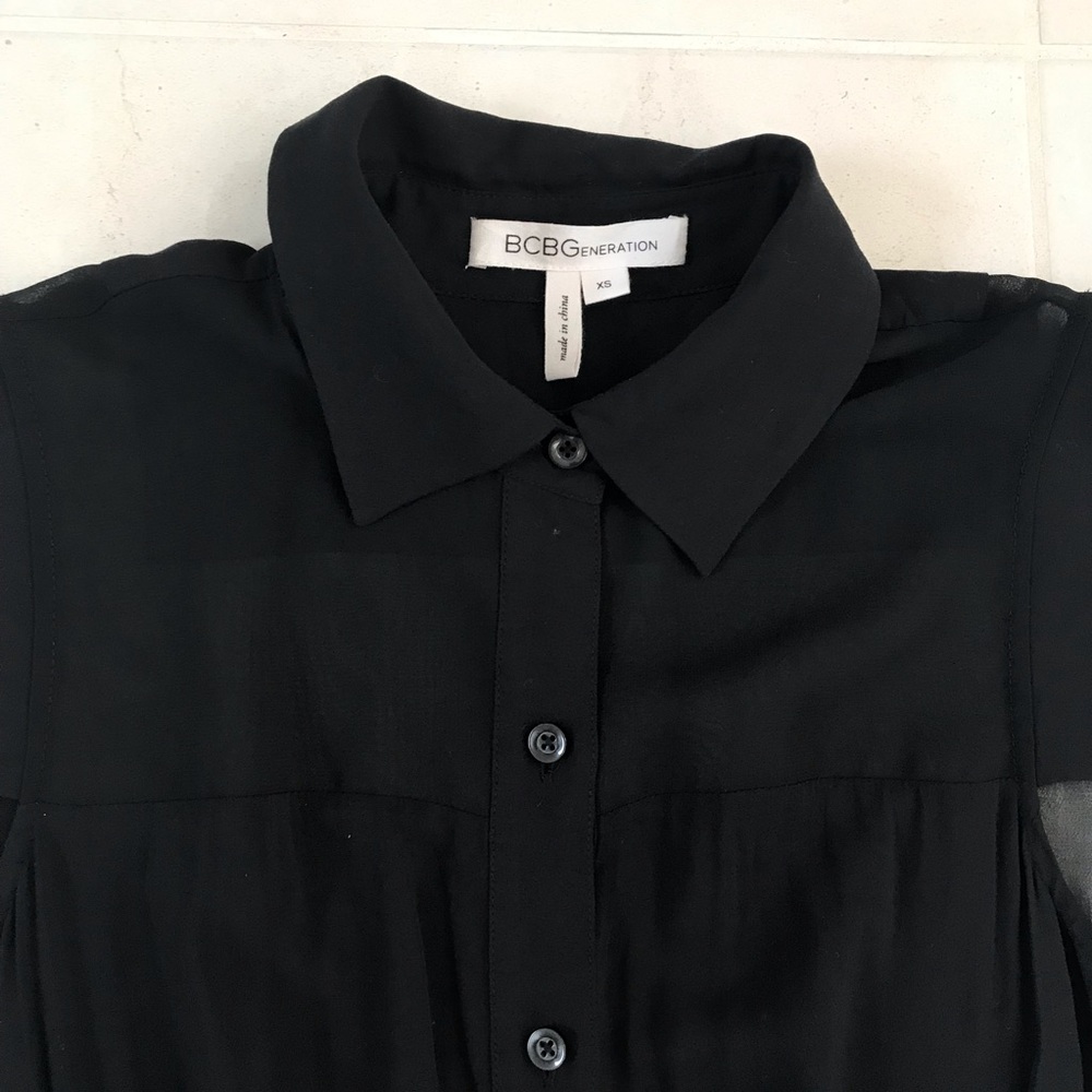 BCBGeneration Sheer Drawstring Romper NWOT SH126 - Picture 4 of 8